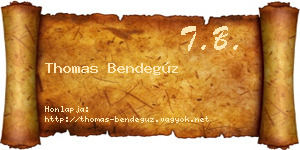 Thomas Bendegúz névjegykártya